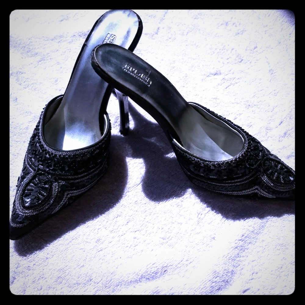 NWOT Never worn embellished mules